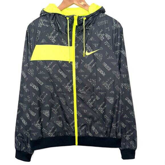 Nike Women’s Spellout Full Zip Running Windbreaker Jacket Size Large - Picture 1 of 11